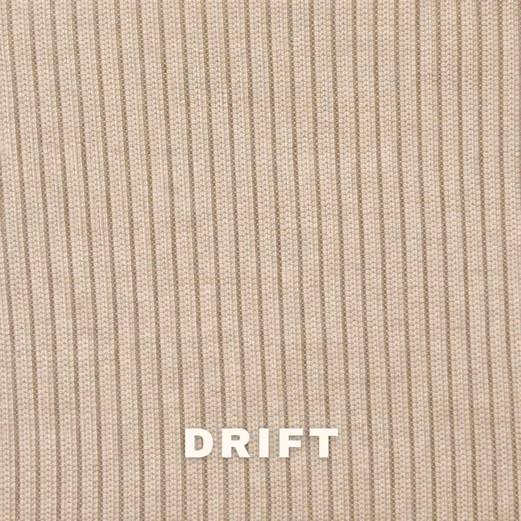 2x1 rib knit swatch in Drift beige by The Knit House LA.