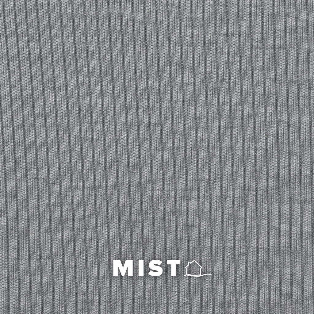 The Form Crop Long Sleeve rib knit swatch - mist grey - designed and made by The Knit House LA