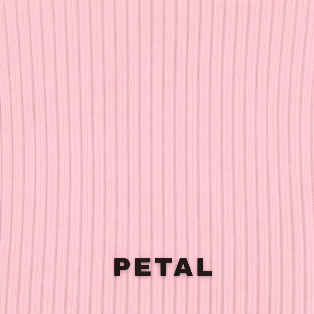 Pink fabric texture with 'PETAL' text on a pink background
