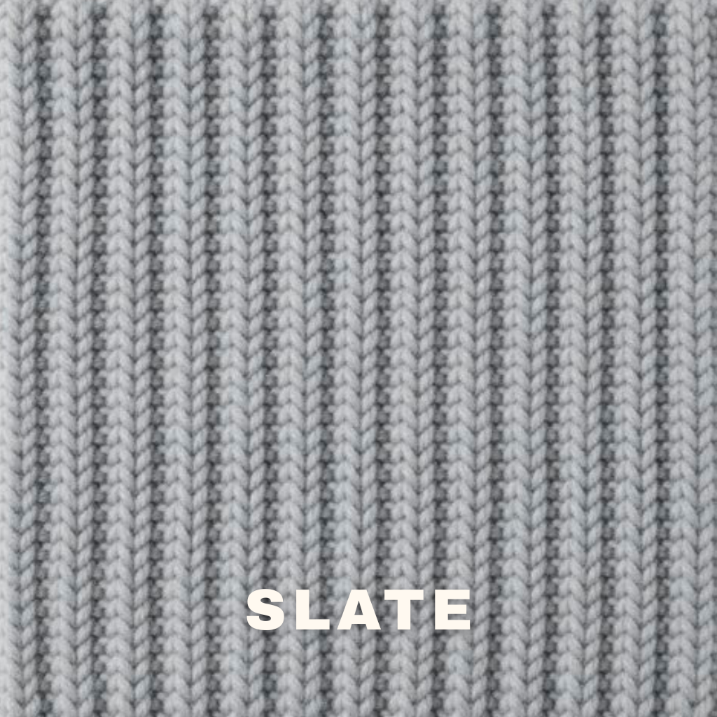 knit swatch in Slate grey by The Knit House LA