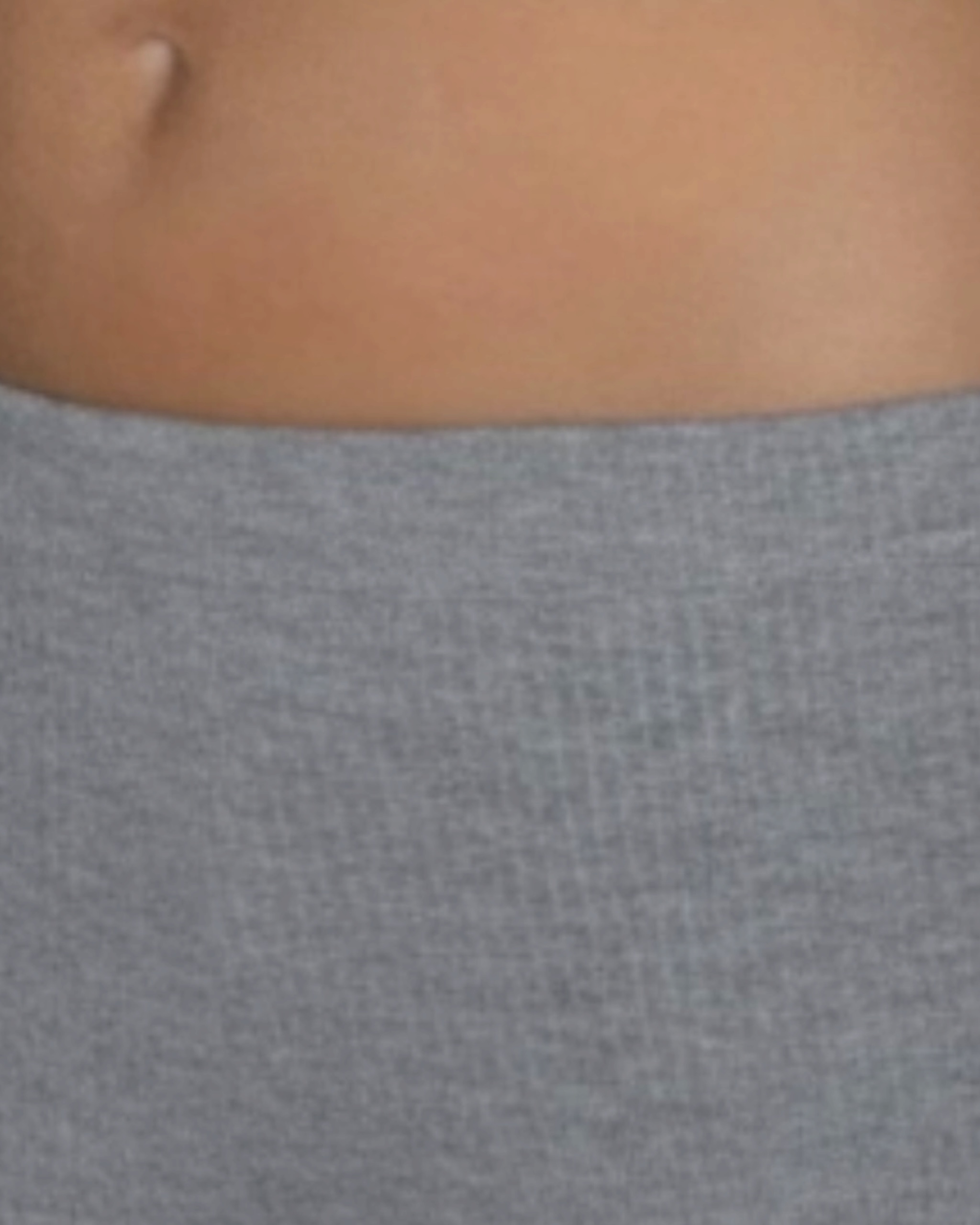 Mist Gray rib Capri waistband detail 