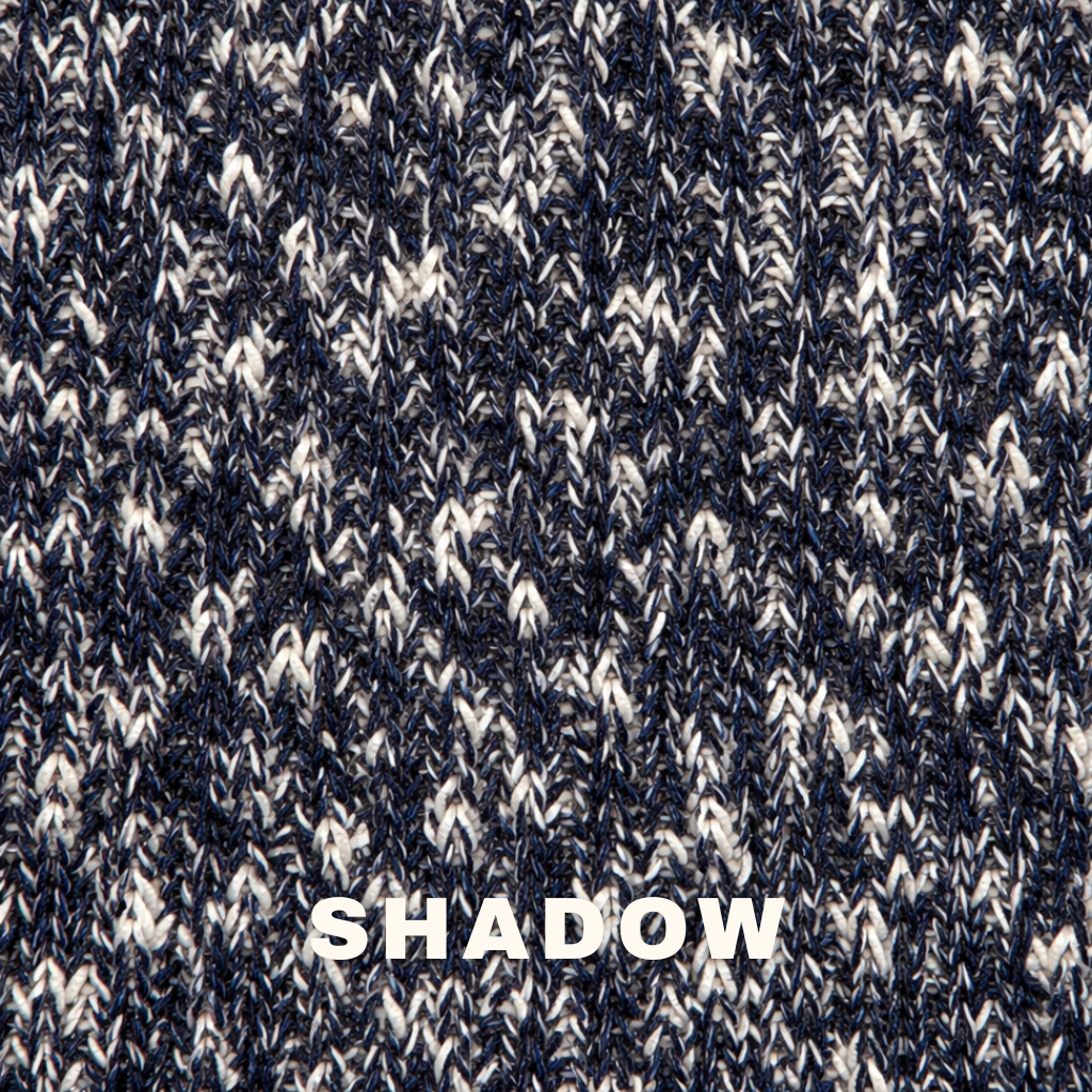 Mixed knit swatch in a black and white mixed knit by The Knit House LA.